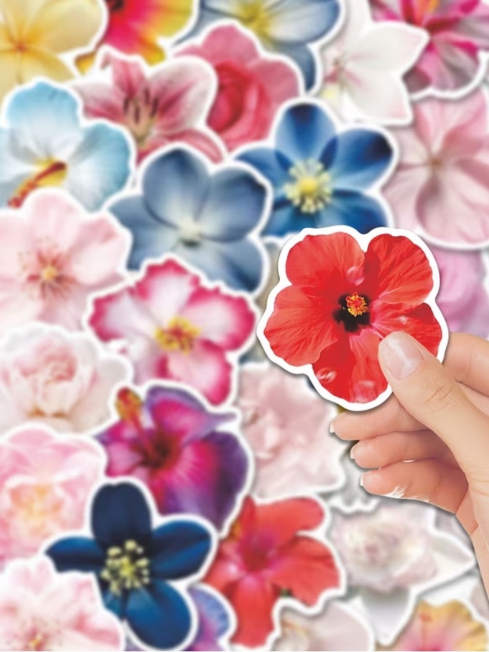 50 Watercolor Flower Stickers | Romantic Garden Collection